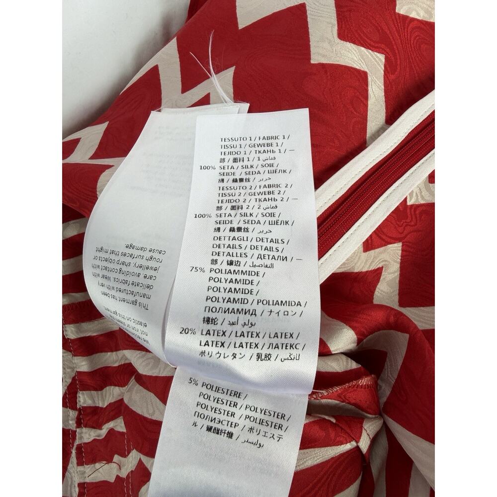 Stella McCartney Resort 2014 Red Stripe Chevron Moire Jacquard Dress Rare US 10 - Picture 15 of 15